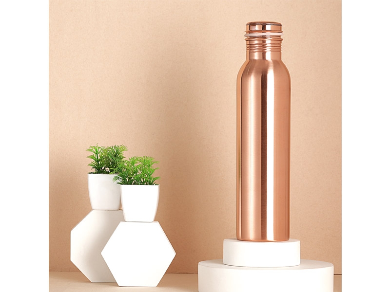 Plain Pure Copper Water Bottle 1000ml Capacity