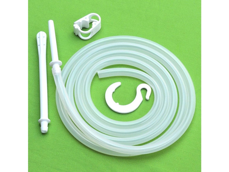 Platinum Cured Silicone Tube with Nozzle Set for 2 Quart and 1.5 Quart Stainless Steel Enema Can Enema Can
