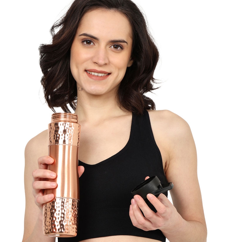 PurCopper Water Bottle with Plain Sipper 1000 Ml Capacity