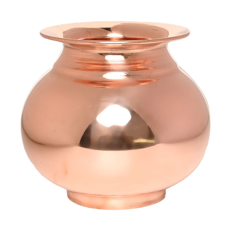 Pure Copper Lota Kalash Traditional Authentic Handcrafted Copper Water Vessel for Purified Water Enhance 750 Ml