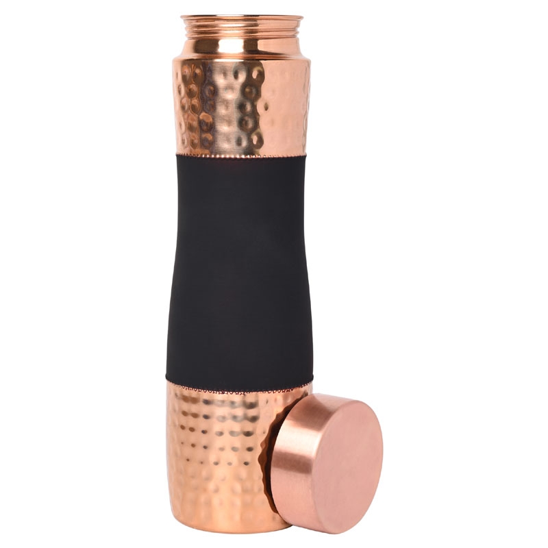Pure Copper Water Bottle wide Mouth 1000 Ml Capacity Dark Cherry