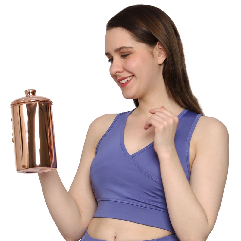 Pure Copper Water Jug Copper Pitcher for Ayurveda Health Benefits Fluid Ounce