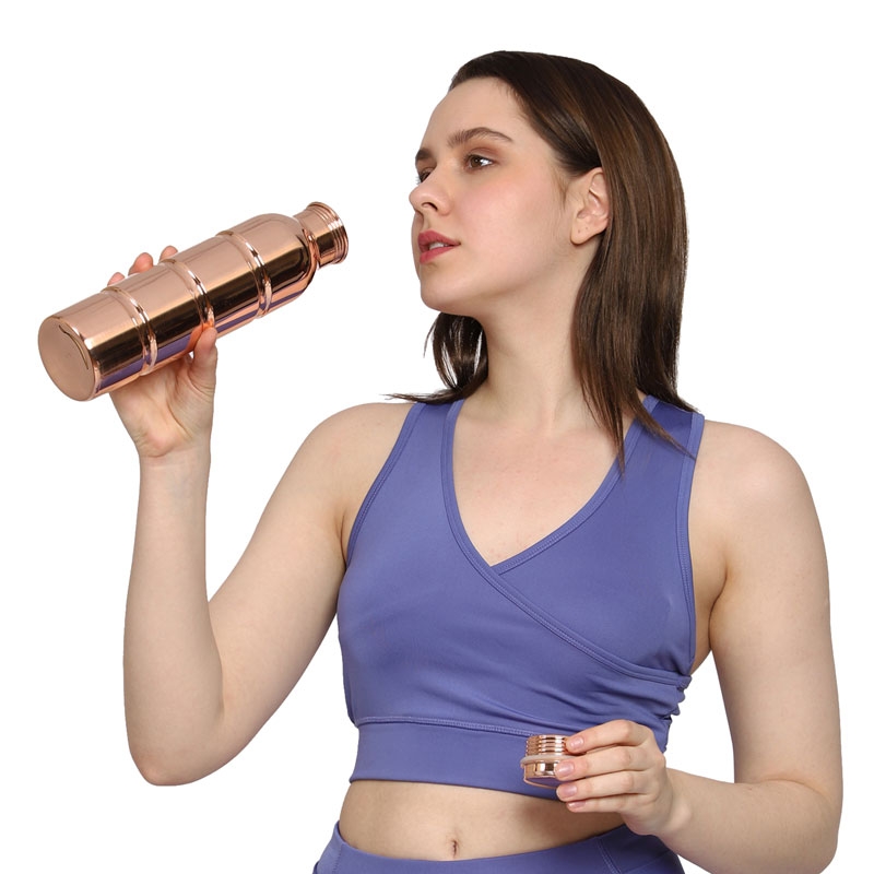 Seamless Copper Water Bottle 1000 Ml for Ayurveda Health Benefits
