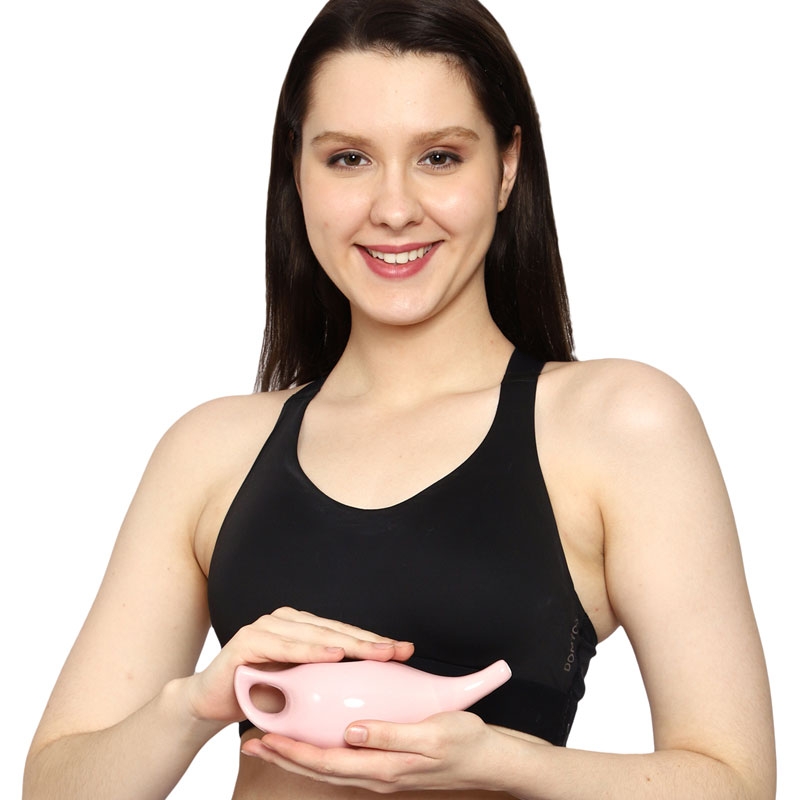 Ceramic Neti Pot for Allergy Control 225 Ml Capacity Peach