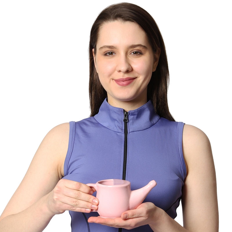 Ceramic Neti Pot for Allergy Control 250 Ml Pink