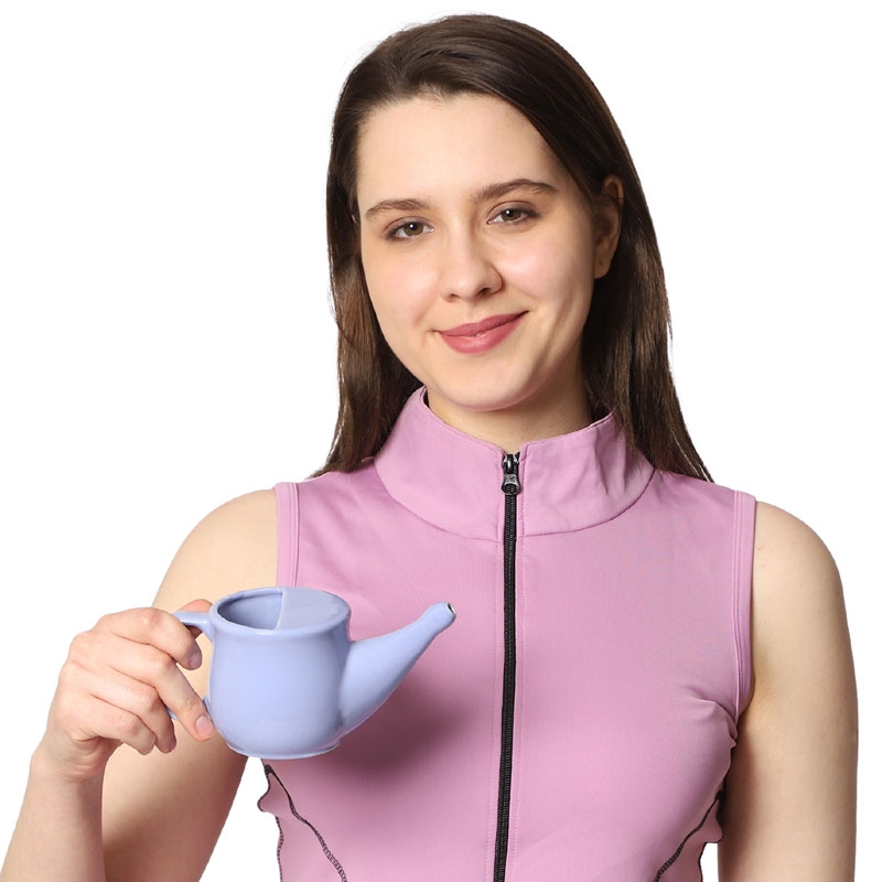 Ceramic Neti Pot for Allergy Control Spill Proof 250 Ml Light Violet