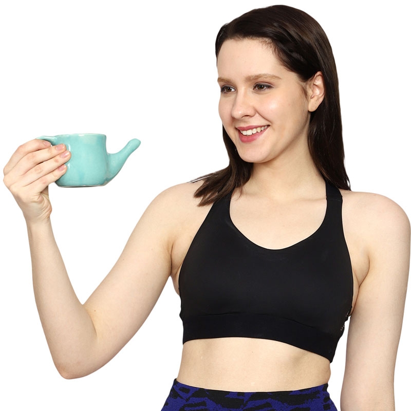 Ceramic Neti Pot for Sinus 250 Ml Mint Green