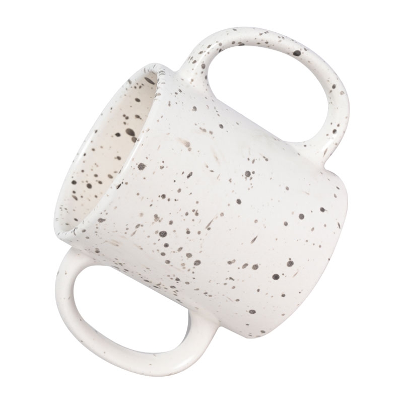 Dual Handle Mug Double Grip Mug to Aid Tremors 350 Ml Dalmatian Black