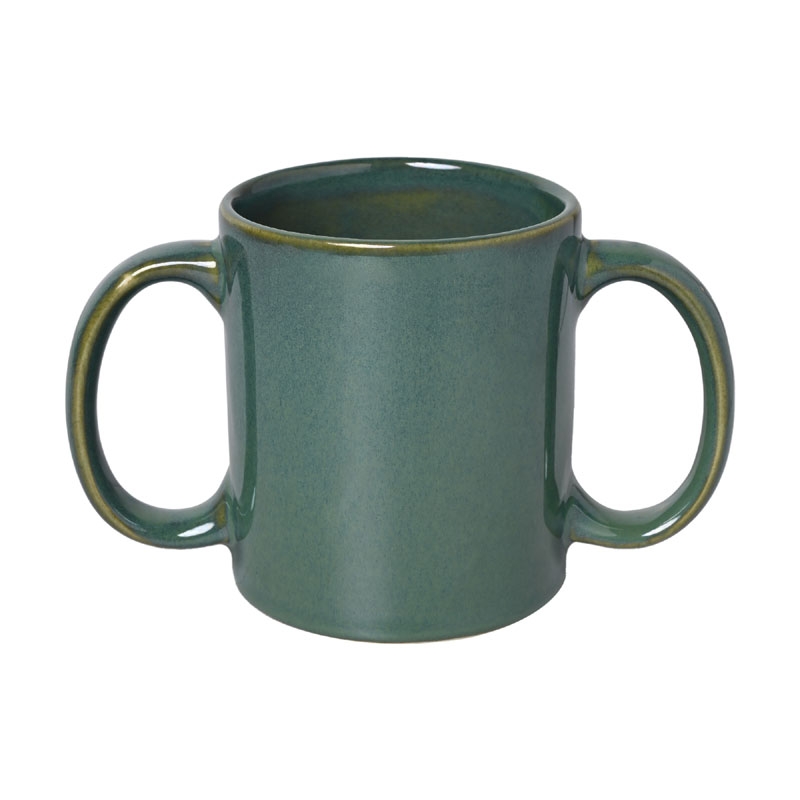 Dual Handle Mug Double Grip Mug to Aid Tremors 350 Ml Elegant Green