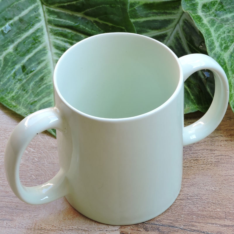 Dual Handle Mug Double Grip Mug to Aid Tremors MICROWAVE SAFE 350 Ml Mint Green Color