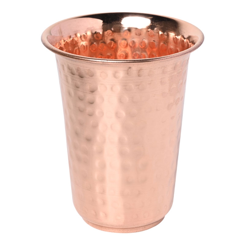 Hammered Copper Tumbler LACQUERED-FREE UNLINED and UNCOATED 300 Ml