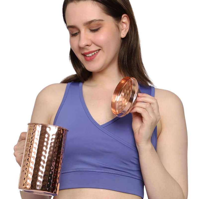 Pure Copper Hammered Water Jug 1500 Ml Capacity 
