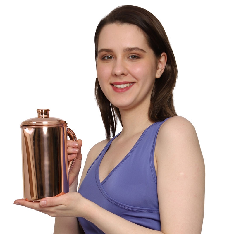 Pure Copper Water Jug Copper Pitcher for Ayurveda Health Benefits Fluid Ounce