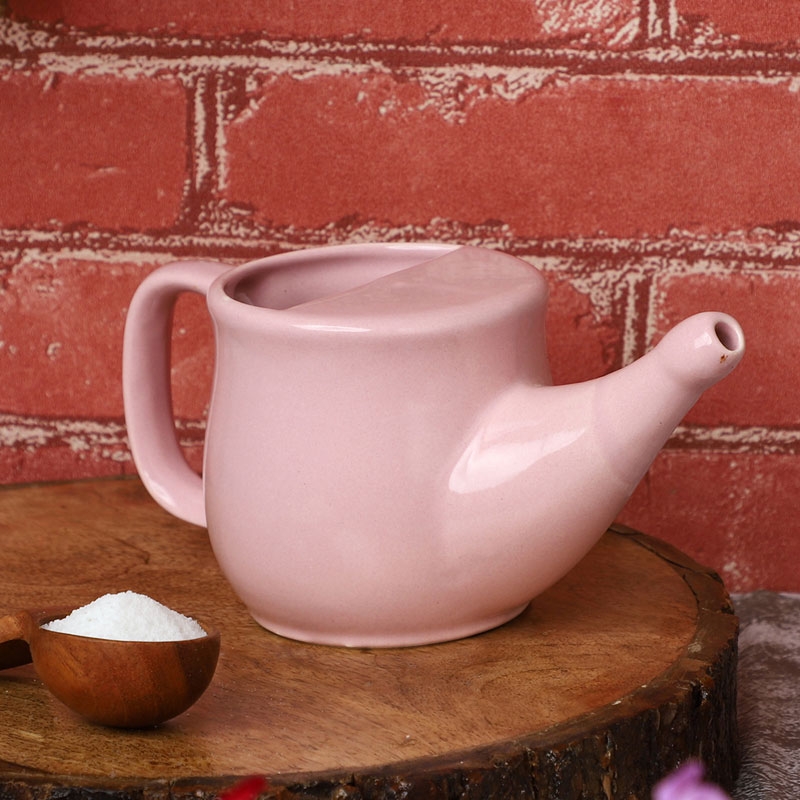 Ceramic Neti Pot for Allergy Control 250 Ml Pink