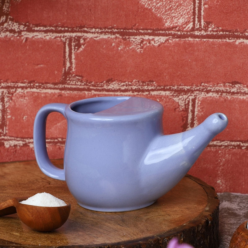 Ceramic Neti Pot for Allergy Control Spill Proof 250 Ml Light Violet