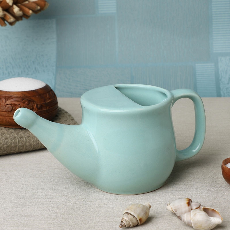 Ceramic Neti Pot for Sinus 250 Ml Mint Green