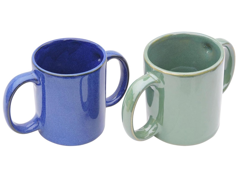 Dual Handle Mug Double Grip Mug Set of 2 for Secure Hold MICROWAVE SAFE 350 ml Premium Color