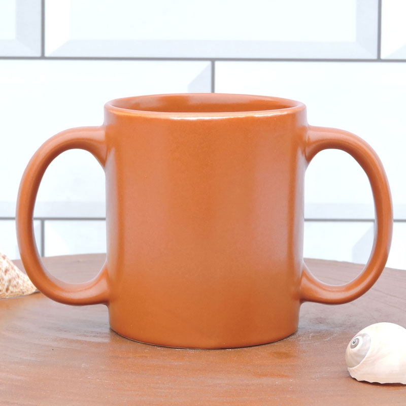 Dual Handle Mug Double Grip Mug to Aid Tremors 350 Ml Teracotta