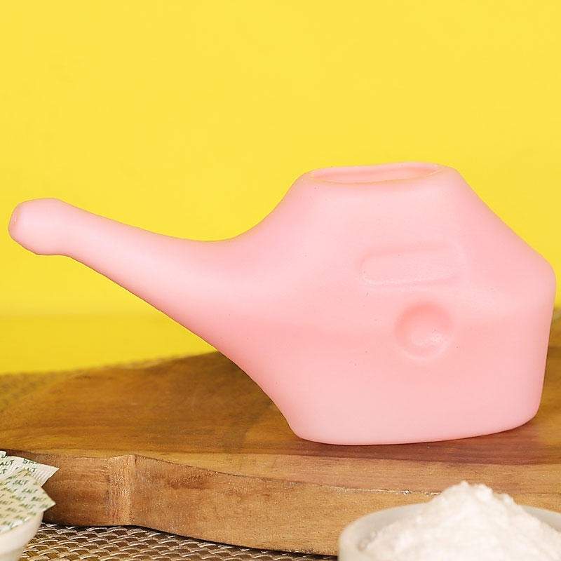 Durable Neti Pot for Nasal Cleansing Pink 250 Ml