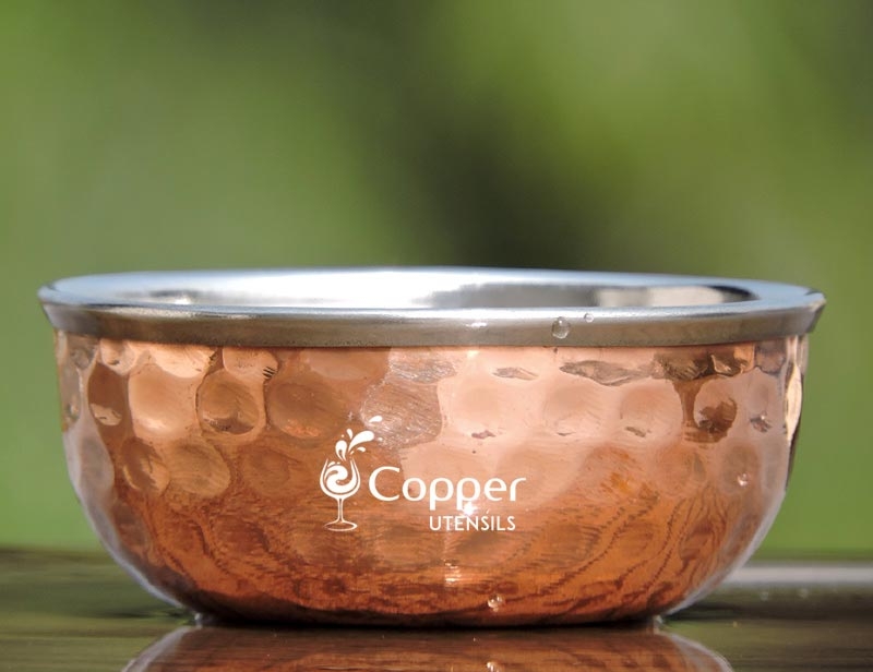 HIGH QUALITY COPPER BOWL WITH STEEL INNER FOR