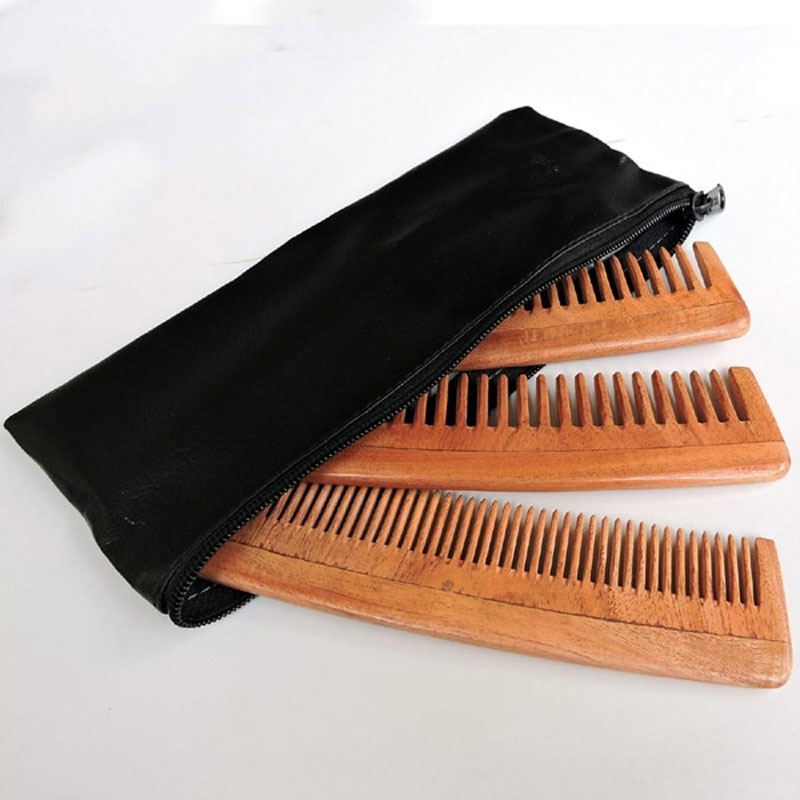 Neem Wood Combs Set of 3 Includes Wide Tooth Fine Tooth Wide Tooth with Handle ULTRA SAVER PACK