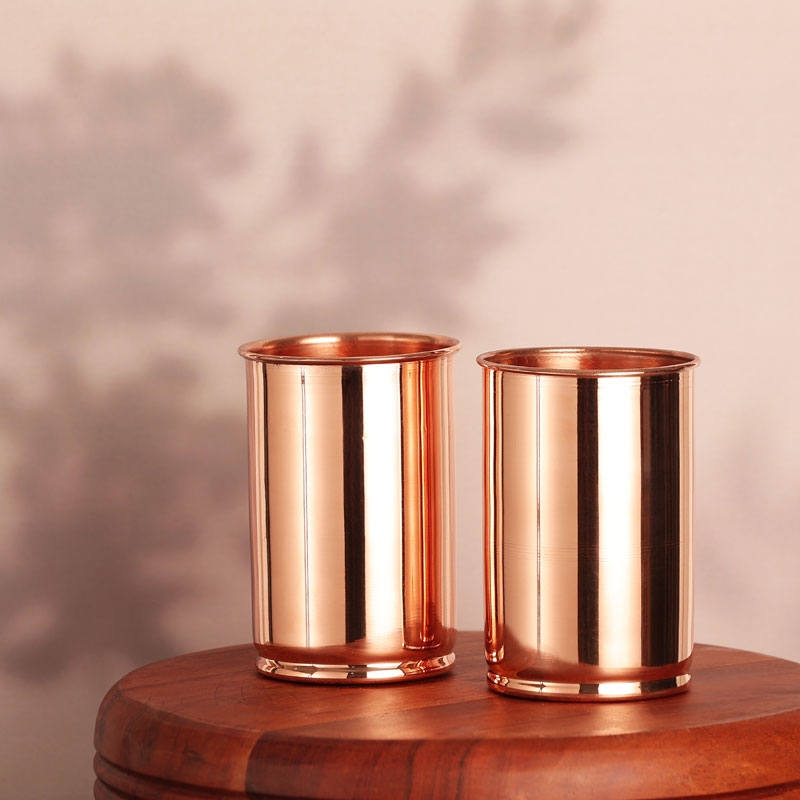 Pure Copper Tumbler LACQUERED FREE UNLINED and UNCOATED 300 Ml Plain