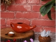 Ceramic Neti Pot with 2 Silicone Nozzle and Salt for Sinus 225 Ml Red