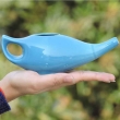 Ceramic Neti Pot For Nasal Cleansing Elegant Blue 