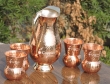 Mughlai Copper Jug with Four Matching Tumblers