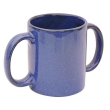 Ceramic Dual Handle Mug Elegant Blue