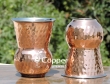 Set of Two Mughlai Style Hammered Copper and Steel Tumbler