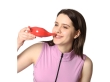 Ceramic Neti Pot with 2 Silicone Nozzle and Salt for Sinus 225 Ml Red