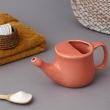 Ceramic Neti Pot Spill Proof with Spout Peach Color