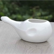 Ceramic Neti Pot without Handle Matte Ivory