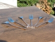 Set of Six Copper Plated Stainless Steel Forks