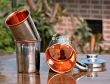 Intricately Designed SS and Copper Jug with 2 Copper Tumblers