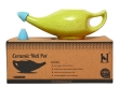 Ceramic Neti Pot for Nasal Cleansing 225 Ml Crackle Pattern Yellow
