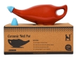 Ceramic Neti Pot with 2 Silicone Nozzle and Salt for Sinus 225 Ml Red