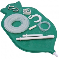 2 Quart Rubber Enema Bag Kit For colon Cleansing Green