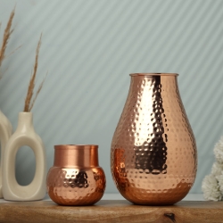 Bedside Water Carafe Made of Pure Copper Capacity 1.6 Liter 