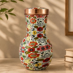 Carafe Pure Copper Bedside with Tumbler Capacity 1500 Ml