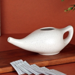 Ceramic Neti Pot Premium Handcrafted Durable Dishwasher Safe with