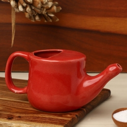 Ceramic Neti Pot Red 250 Ml