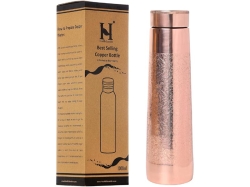 Pure Copper Bottle Light House Shape Etching Pattern 900 Ml Capac