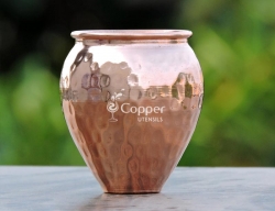 Copper Kullad Tumbler Made of Hand Beaten Pure Copper With Vintag