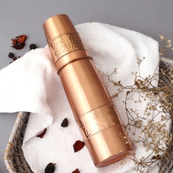 Copper Water Bottle 900 Ml with Tumbler Hammered and Plain Patter