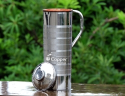 Fridge Bottle with Inner Copper Lining and Stainless Steel Outer 