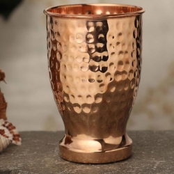 Hammered Copper Tumbler LACQUERED FREE UNLINED and UNCOATED 550 Ml Modern Hammered