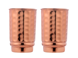 Hammered Pure Copper Tumblers Set o