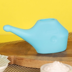 Neti Pot for Nasal Cleansing with 5 Sachets Neti Salt Sky Blue